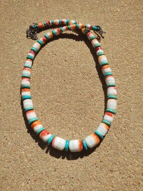 Jay king DTR mine finds Spiny Oyster Shell Turquoise Necklace 925 Sterling Silve
